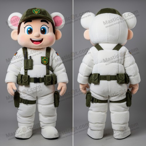 Mascote de comando robótico em azul brilhante - Masticot.com