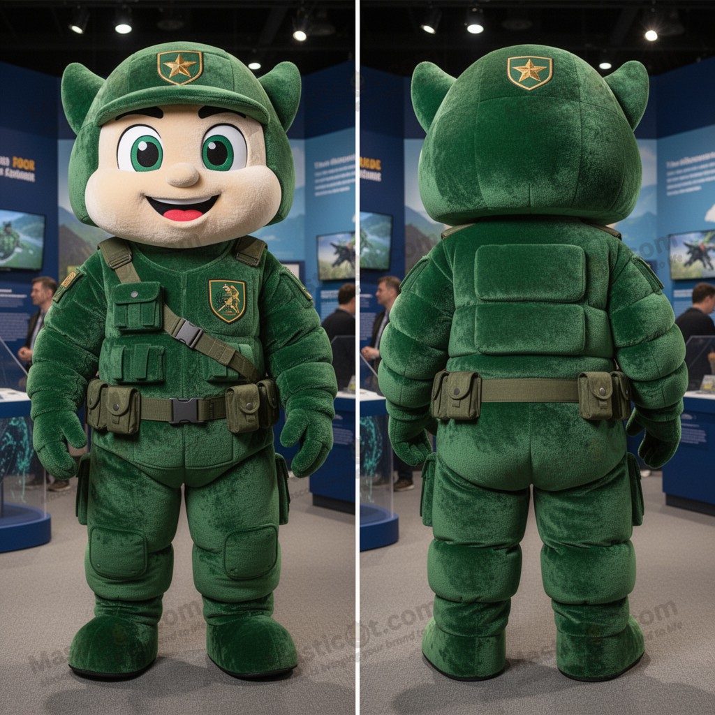 Forest Green Heroic Commando Mascot - Masticot.com