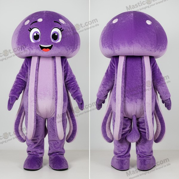 Lavender plush gentle jellyfish mascot - Jellyfish - MASTICOT_14691 - Masticot.com