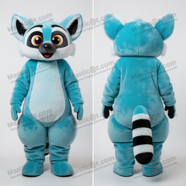 Cyan playful lemur mascot - Lemur - Masticot.com