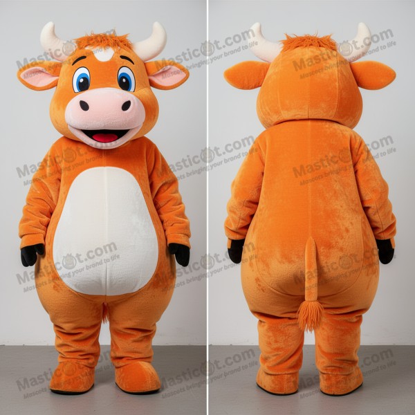 Mascotă vacă Guernsey portocaliu ruginiu, prietenoasă -