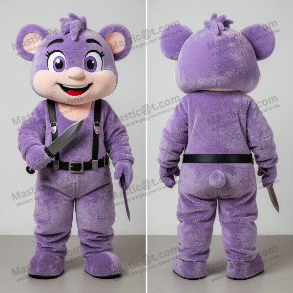 Lavender velvet knife thrower mascot - Masticot.com