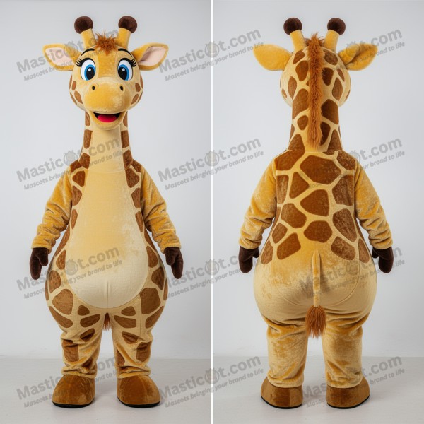 Golden plush giraffe mascot - Masticot.com