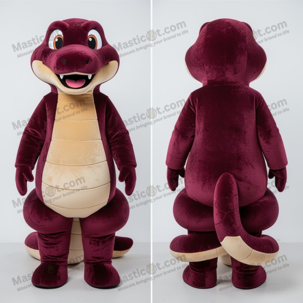 Maroon Velvety Anaconda Mascot - Masticot.com