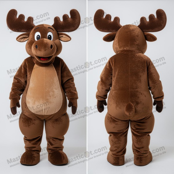 Warm brown gentle moose mascot - Masticot.com