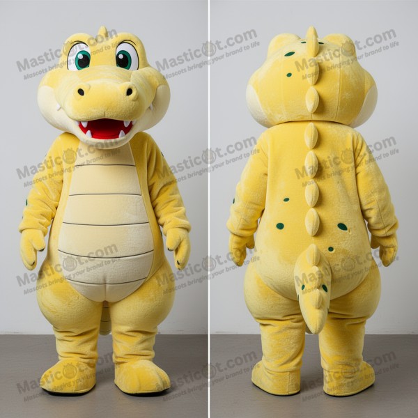 Lemon Yellow Cartoon Crocodile Mascot - Masticot.com