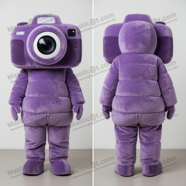 Purple whimsical camera mascot - Masticot.com
