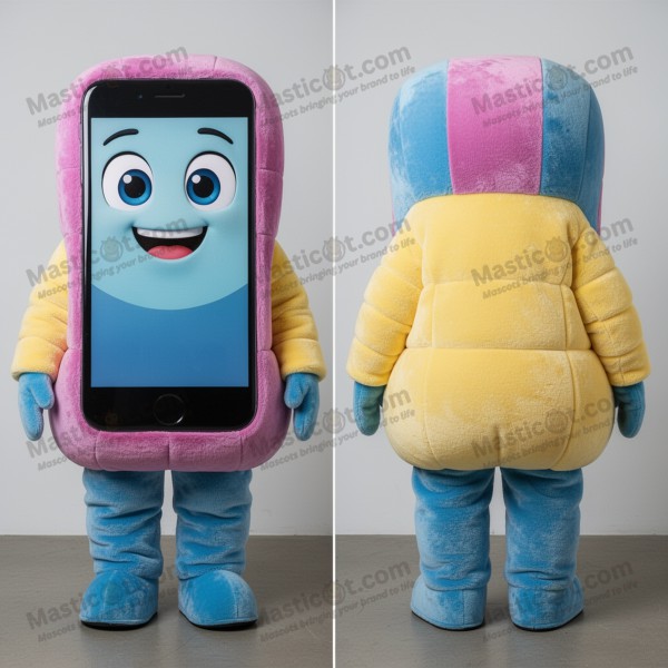 Teal velvety phone mascot - Masticot.com
