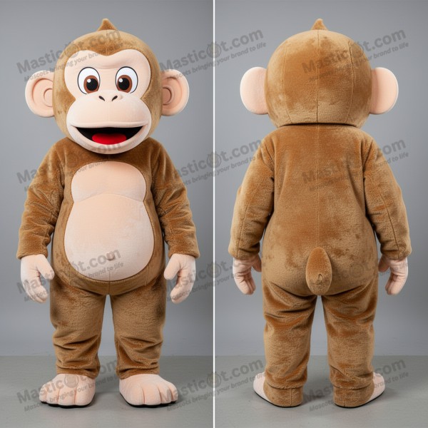 Tan furry chimpanzee mascot - Masticot.com