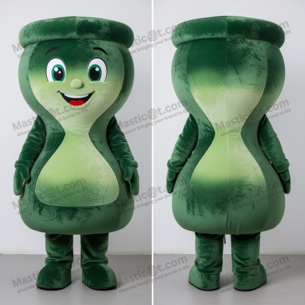 Forest Green Velvety Hourglass Mascot - Masticot.com