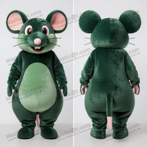 Șobolan Mascot Cartoon Verde Pădure - Masticot.com