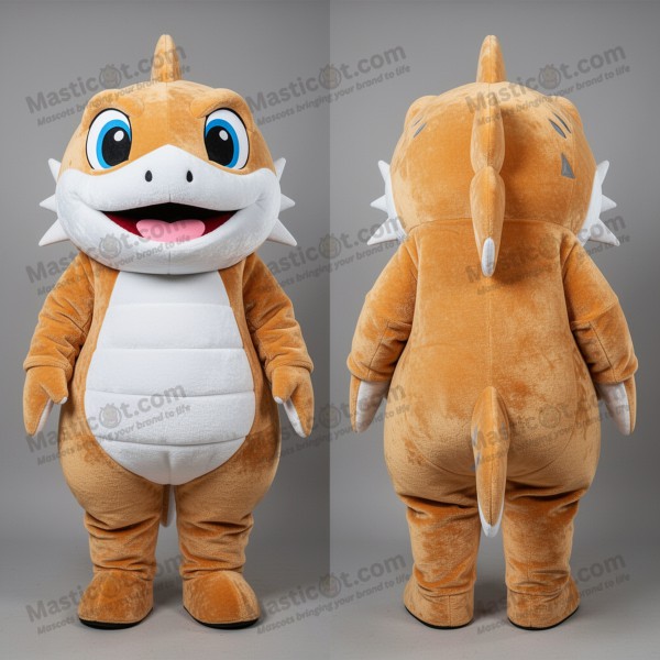 Tan playful piranha mascot - Masticot.com