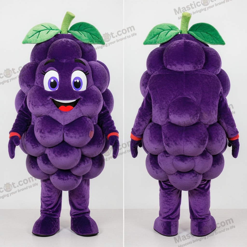 Velvety Purple Playful Grape Mascot - Grape - MASTICOT_15439 - Masticot.com