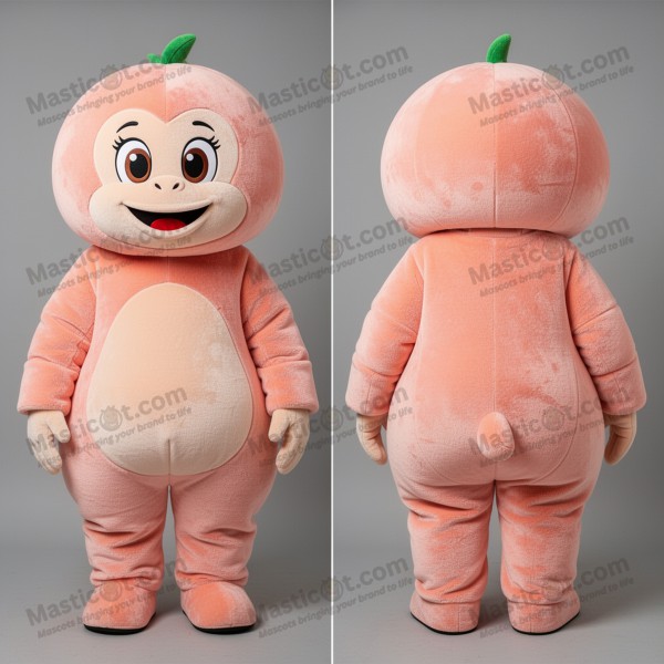 Peach orange fluffy orangutan mascot - Masticot.com