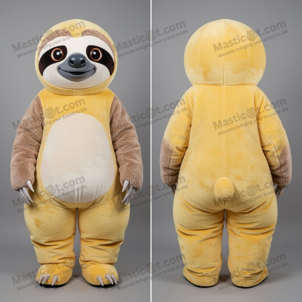 Sunny yellow cuddly sloth mascot - Masticot.com