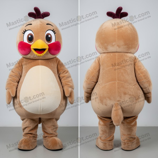Taupe velvety plum mascot - Masticot.com