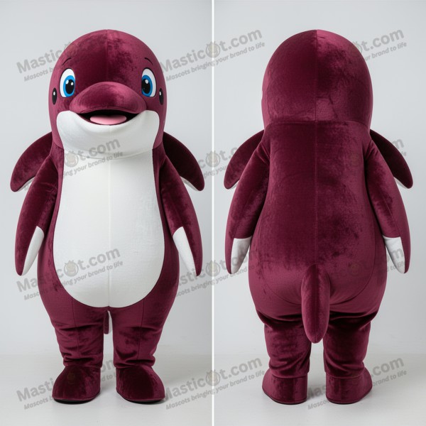 Maroon stor belugahval-maskot - Masticot.com