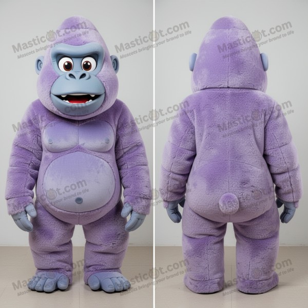 Lavender plush gorilla mascot - Masticot.com