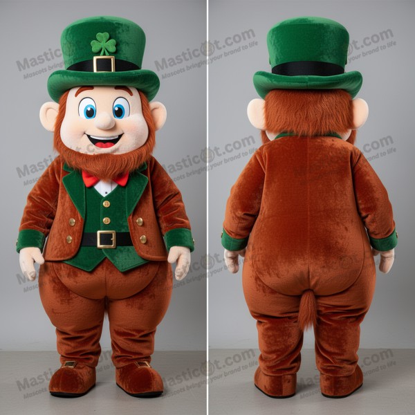 Rust orange cheerful leprechaun mascot - Masticot.com