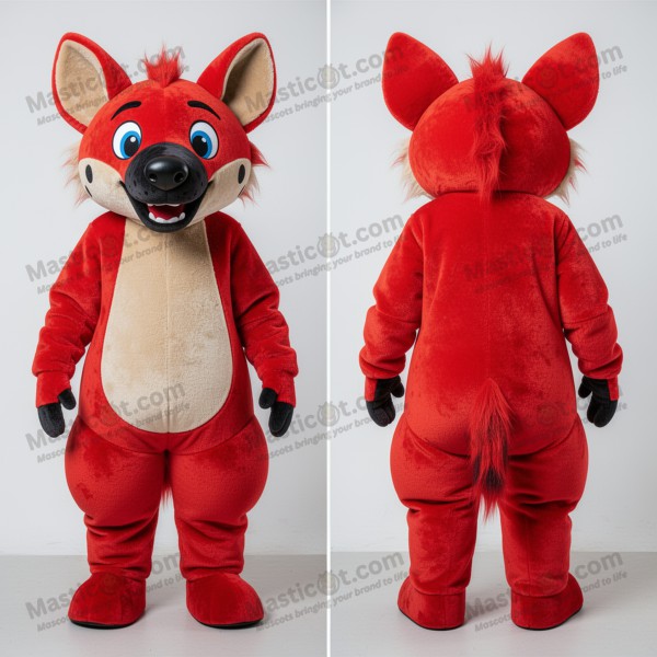 Leken karmosinrød hyenemaskot - Masticot.com