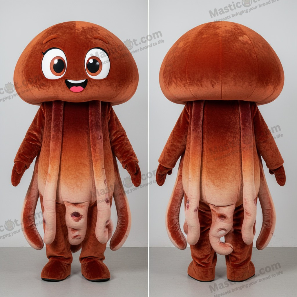 Rustoransje brede øyne manet maskot - Maneter - MASTICOT_16086 - Masticot.com