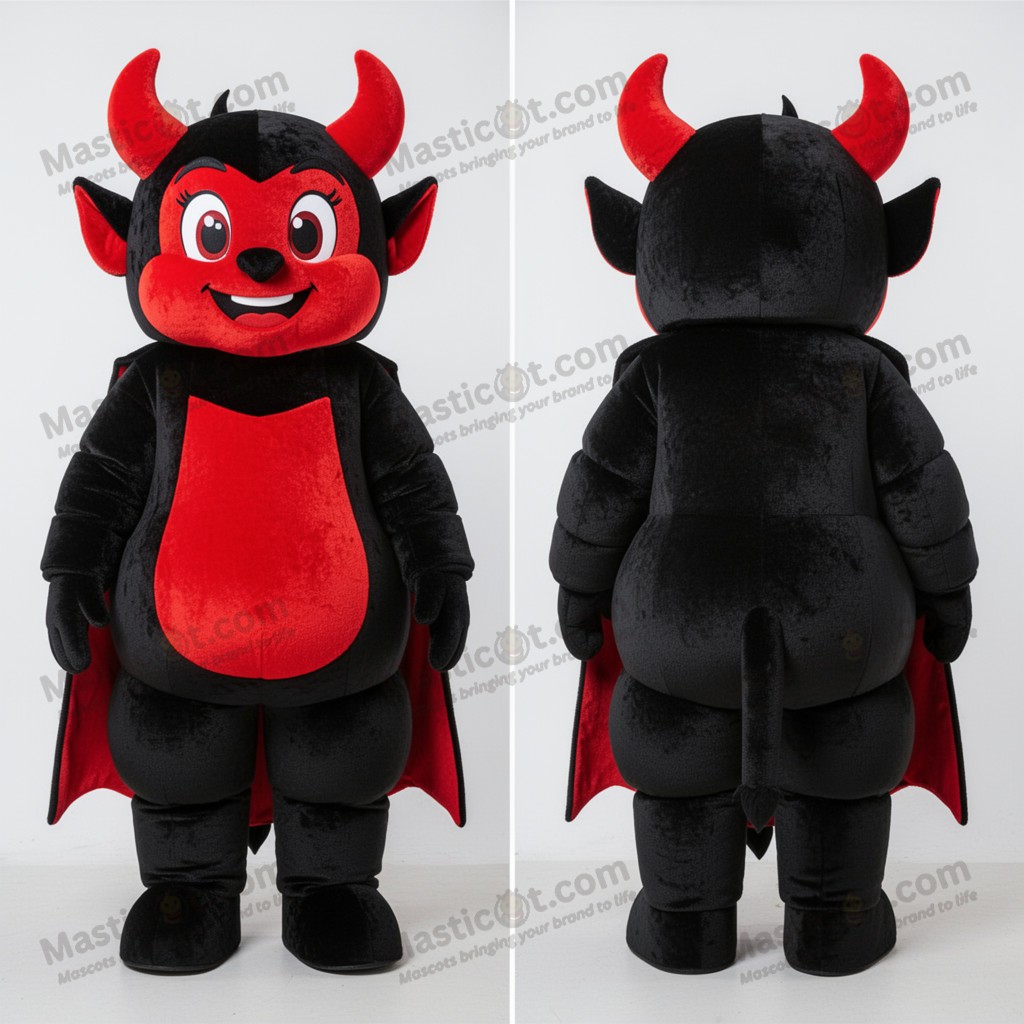 Charcoal velvety devil mascot - Devil - Masticot.com
