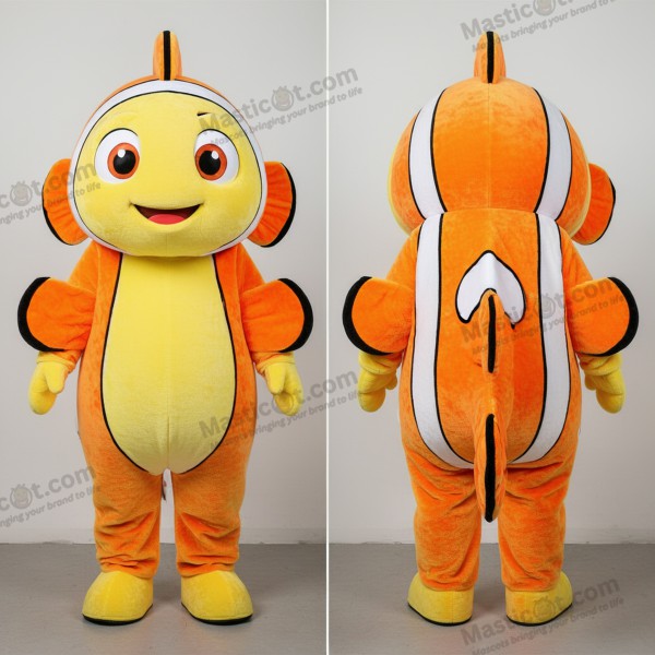 Mascotte pesce pagliaccio giallo limone allegro - Pesce Pagliaccio - MASTICOT_16296 - Masticot.com