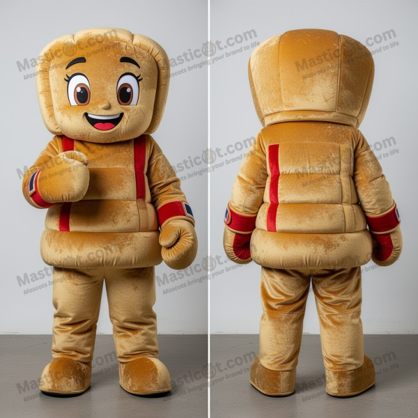 Gold plush boxing glove mascot - Masticot.com