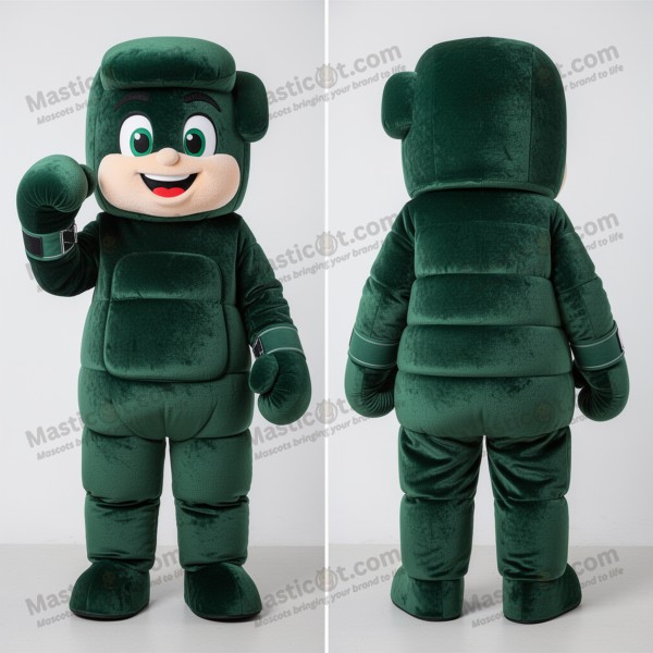 Forest green broad shouldered boxing glove mascot -