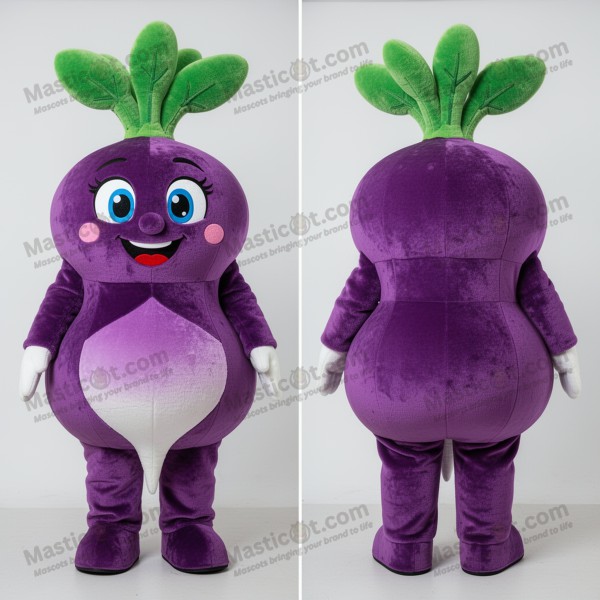 Velvety purple oversized radish mascot - Masticot.com