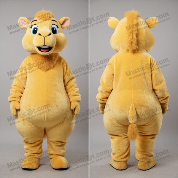Lemon yellow gentle camel mascot - Masticot.com