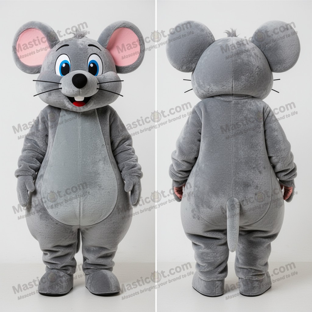 Šedivý plyšový myší maskot - Masticot.com