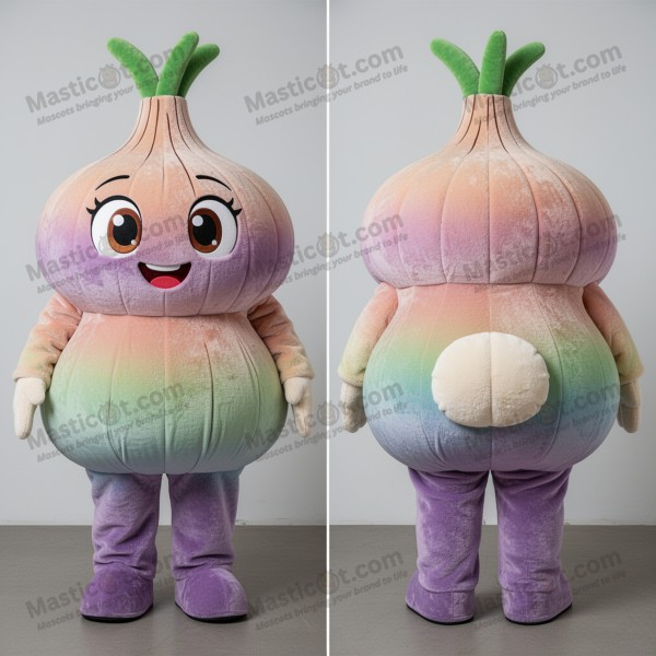 Vibrant orange plush onion mascot - Masticot.com