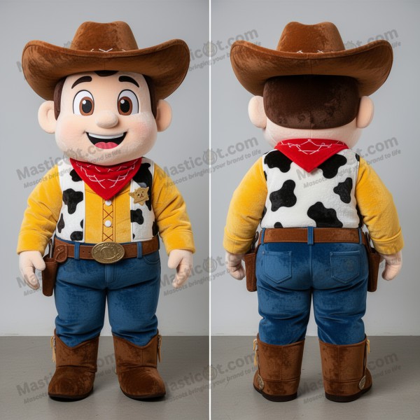 Azure Blue Velvety Cowboy Mascot - Masticot.com