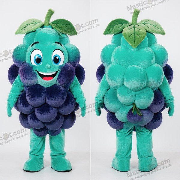 Turquoise plush grape mascot - Grape - MASTICOT_16544 - Masticot.com