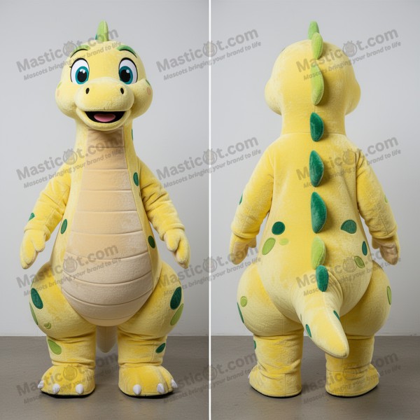 Lemon Gul Loch Ness-monster Maskot - Masticot.com