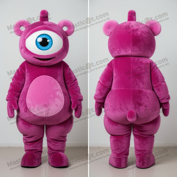 Magenta Cartoon Cyclops Mascot - Masticot.com