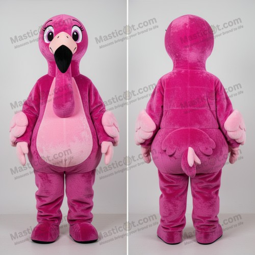 Magenta plyschflamingomaskot - Masticot.com