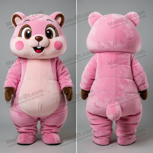 Pink Velvety Marmot Mascot - Masticot.com