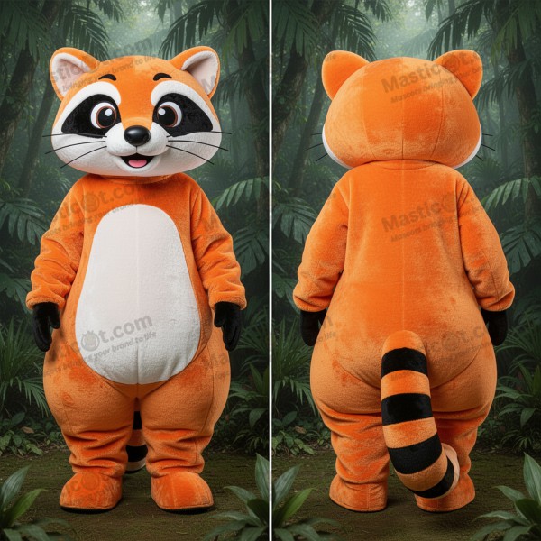 Vibrant Orange Cartoon Civet Mascot - Masticot.com