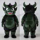 Green Velvety Cartoon Devil Mascot - Masticot.com