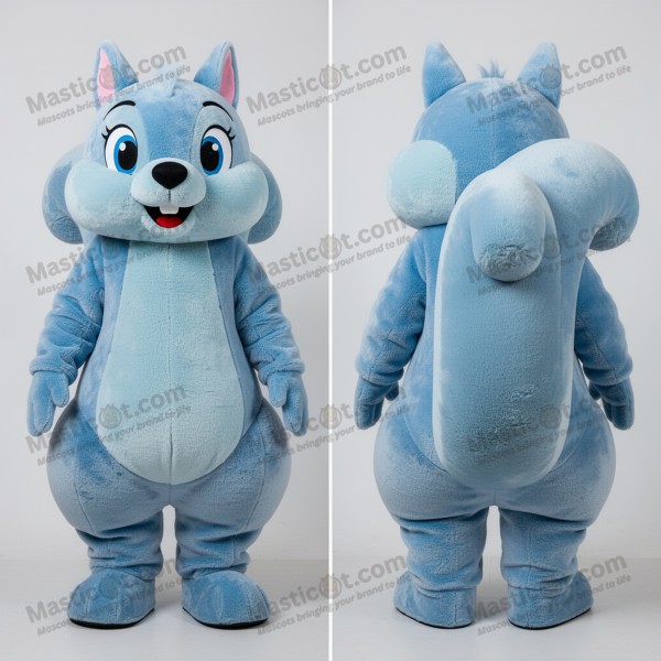 Sky blue fluffy squirrel mascot - Masticot.com