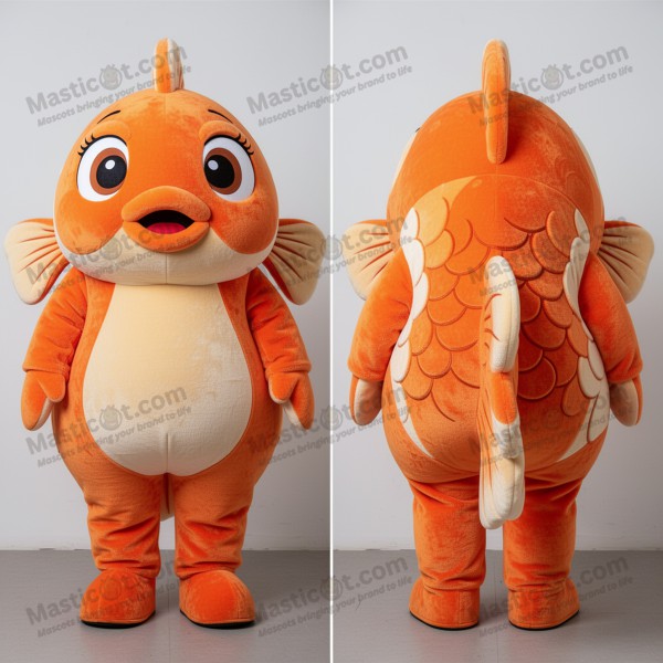 Vibrant Orange Cartoon Goldfish Mascot - Masticot.com