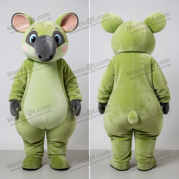 Lime green rounded tapir mascot - Masticot.com