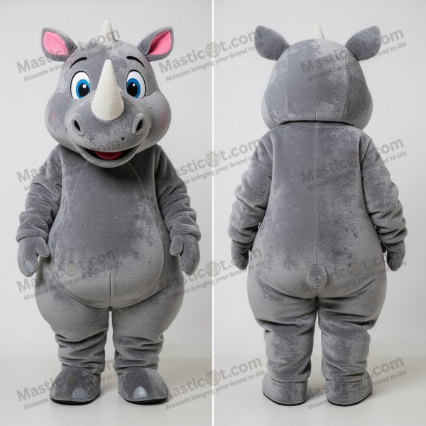 Gray broad shouldered rhinoceros mascot - Masticot.com