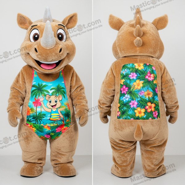 Plyšový maskot přátelského nosorožce - Nosorožec - MASTICOT_17075 - Masticot.com