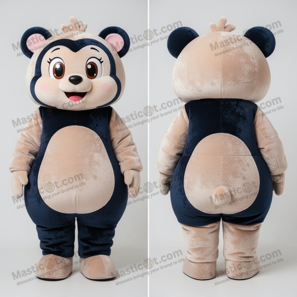 Mascotte de champagne en velours bleu marine - Masticot.com