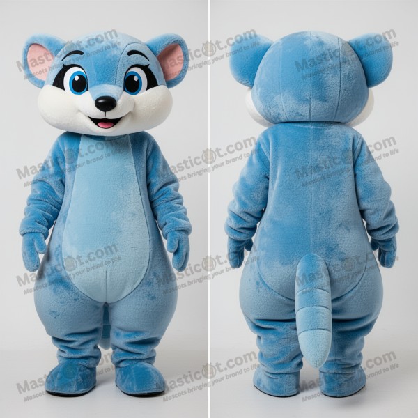 Sky blue cuddly mongoose mascot - Masticot.com