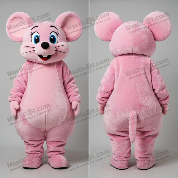 Růžová sametová myší maskot - Masticot.com