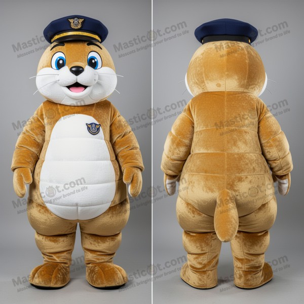 Golden Velvety Cartoon Navy Seal Mascot - Masticot.com